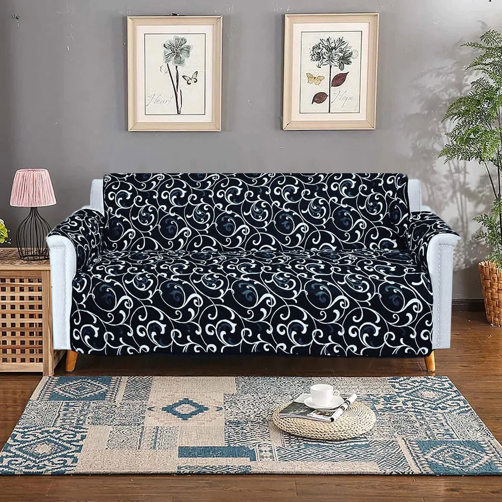 Printed Sofa Cover - Black