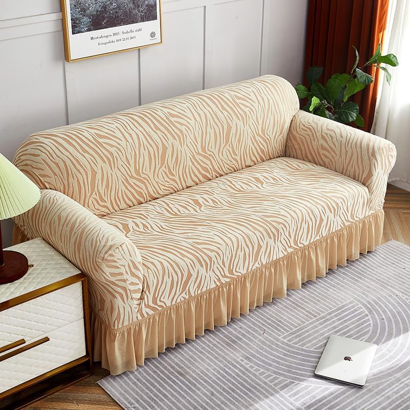 Zebra Velvet Sofa Covers - Skin ( Yellow )