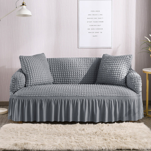 Bubble Turkish Style Sofa Cover - Light Grey