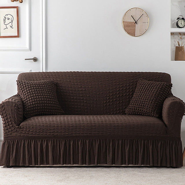 Bubble Turkish Style Sofa Cover - Chocolate Brown