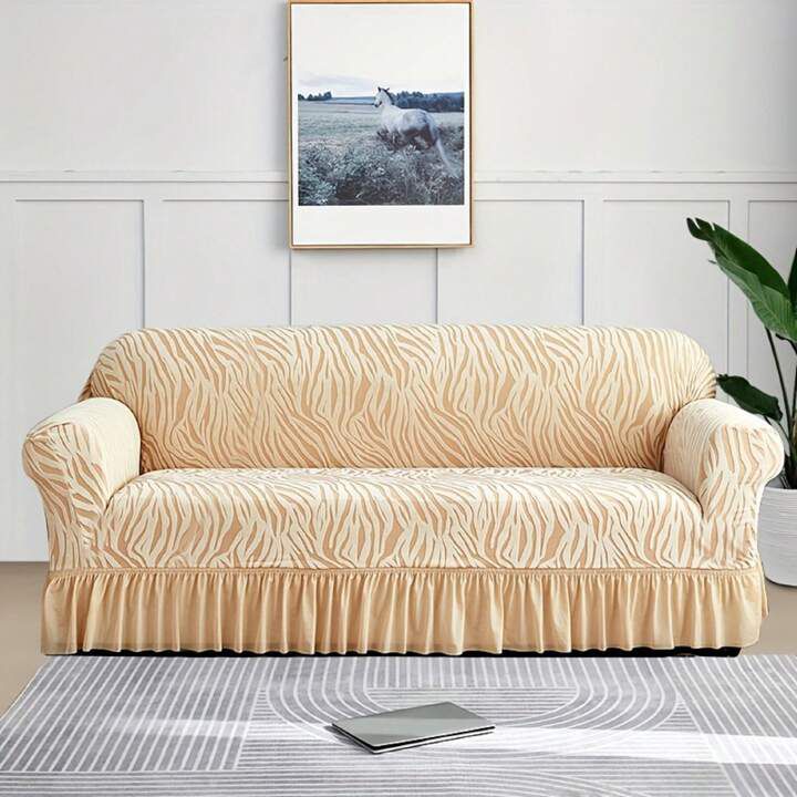 Zebra Velvet Sofa Covers - Skin ( Yellow )