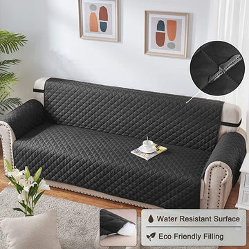 Quilted Sofa Cover - Black