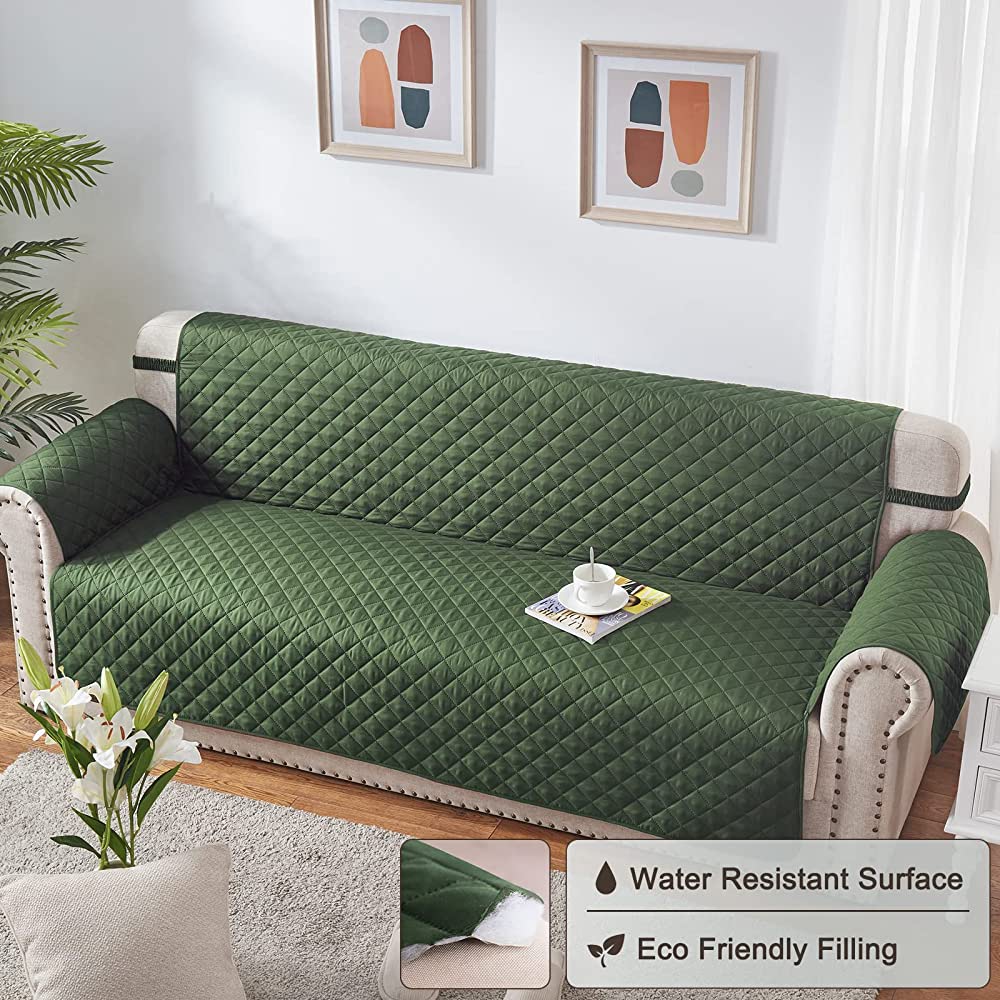 Quilted Sofa Cover - Green