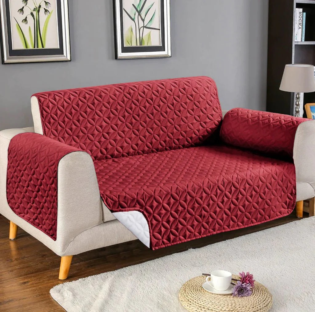 Ultrasonic Sofa Cover - Maroon