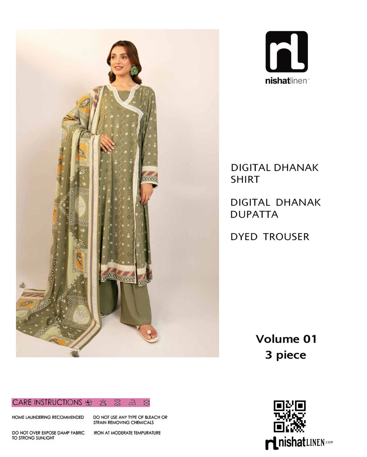 Nishat 3-piece Dhanak Unstiched Digital Print