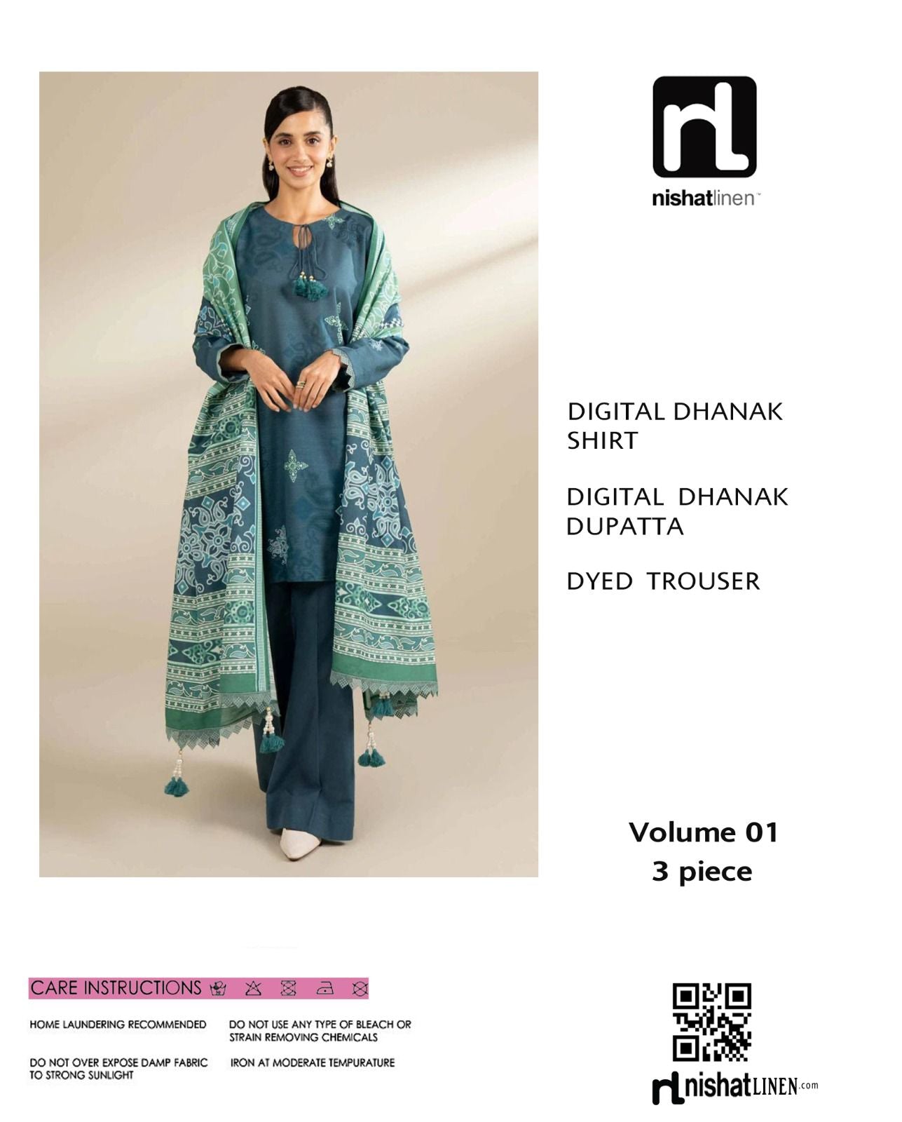 Nishat 3-piece Dhanak Unstiched Digital Print