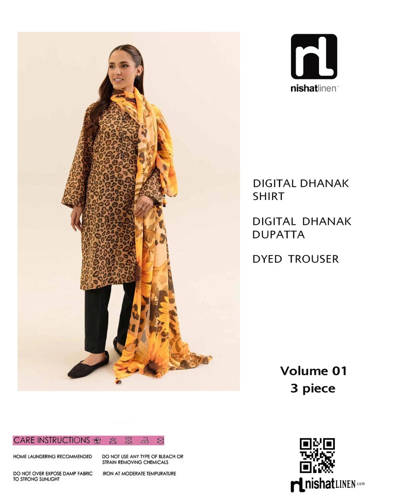 Nishat 3-piece Dhanak Unstiched Digital Print