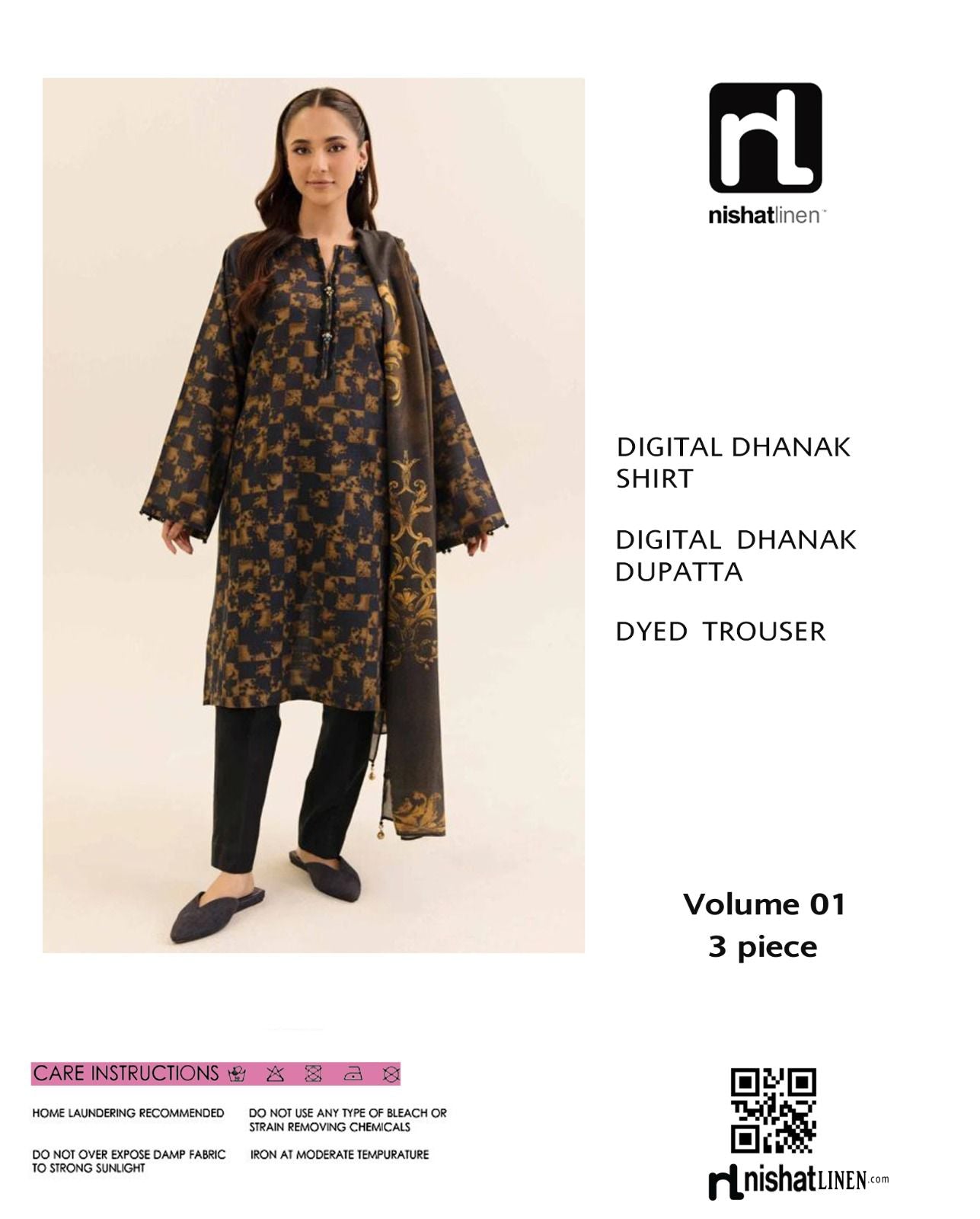 Nishat 3-piece Dhanak Unstiched Digital Print