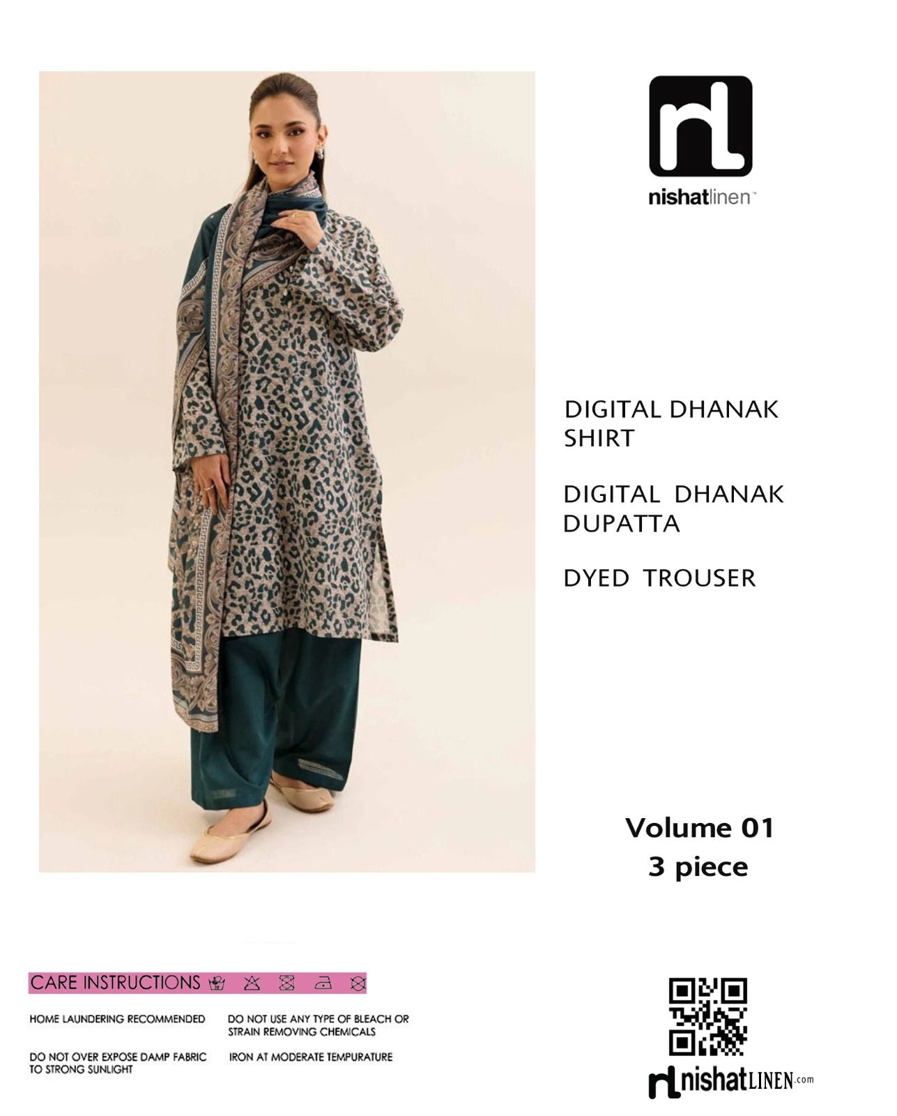 Nishat 3-piece Dhanak Unstiched Digital Print