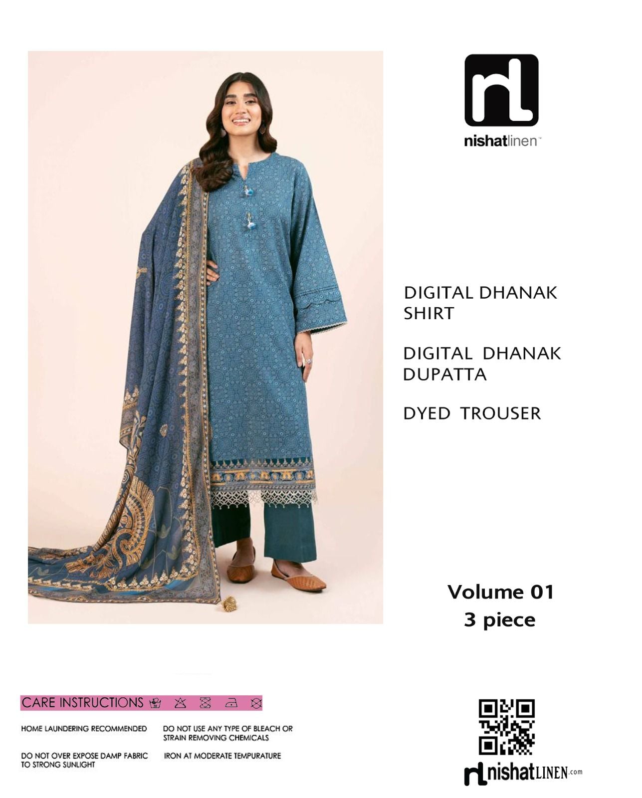 Nishat 3-piece Dhanak Unstiched Digital Print