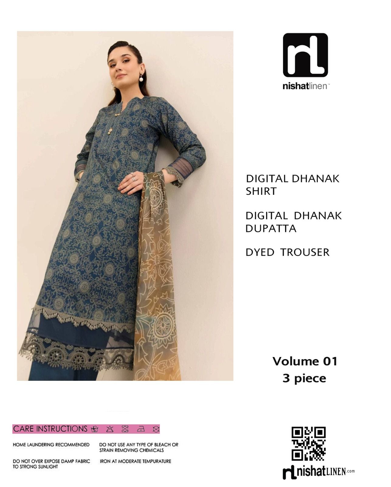 Nishat 3-piece Dhanak Unstiched Digital Print