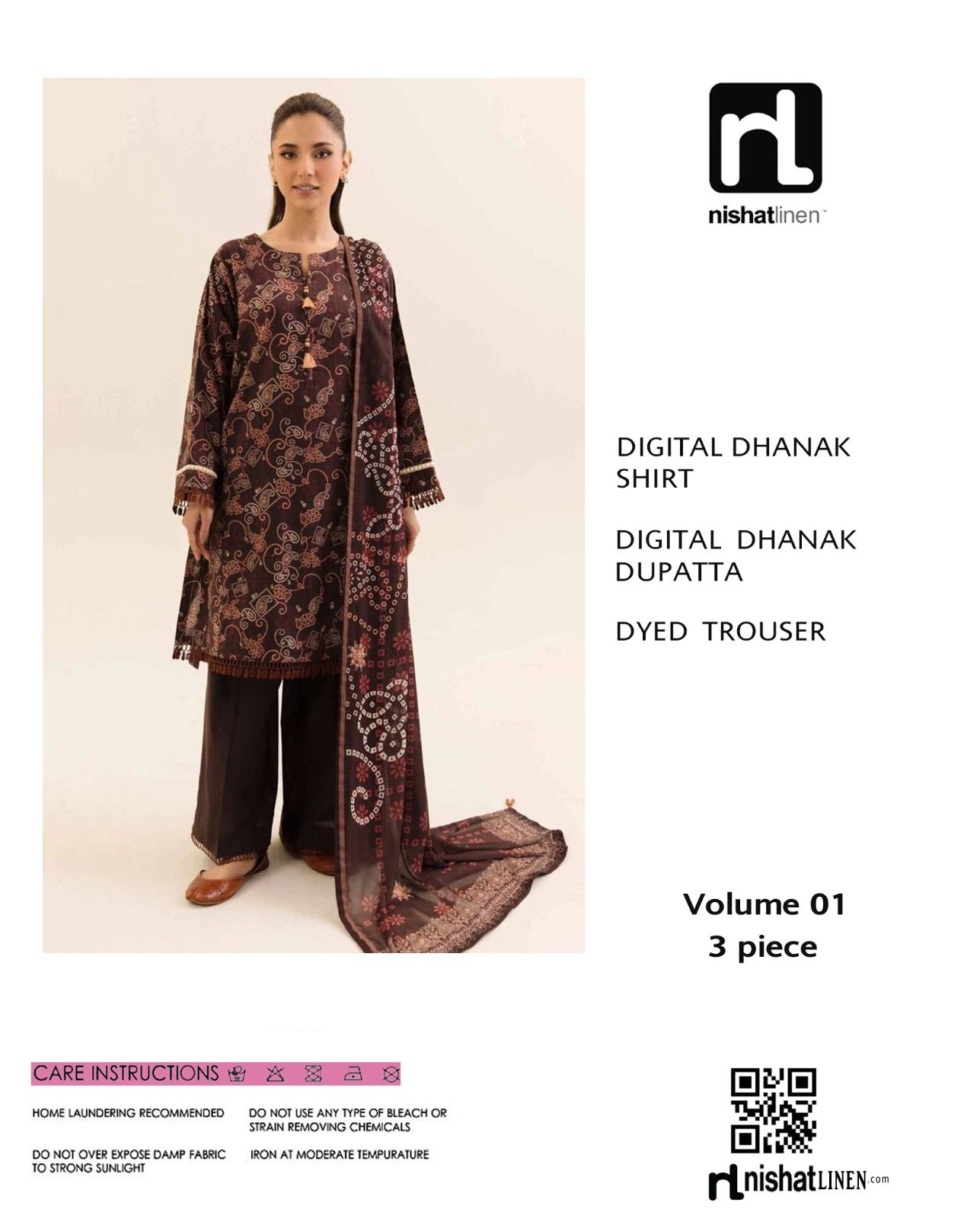 Nishat 3-piece Dhanak Unstiched Digital Print