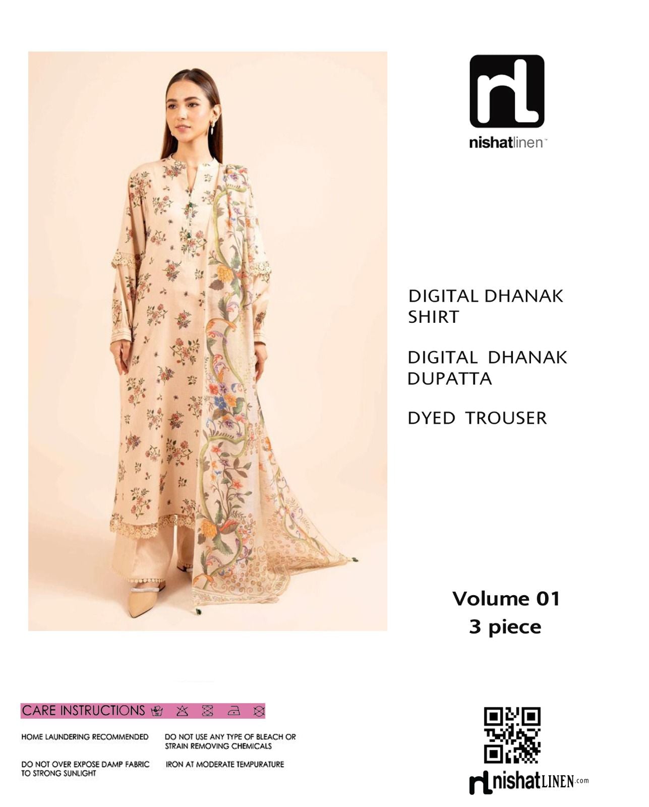 Nishat 3-piece Dhanak Unstiched Digital Print