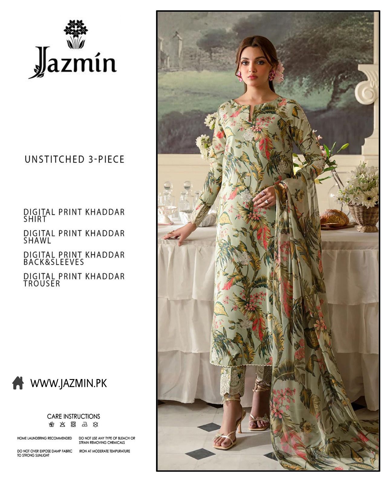 Jazmin 3-piece khaddar Unstiched Digital Print