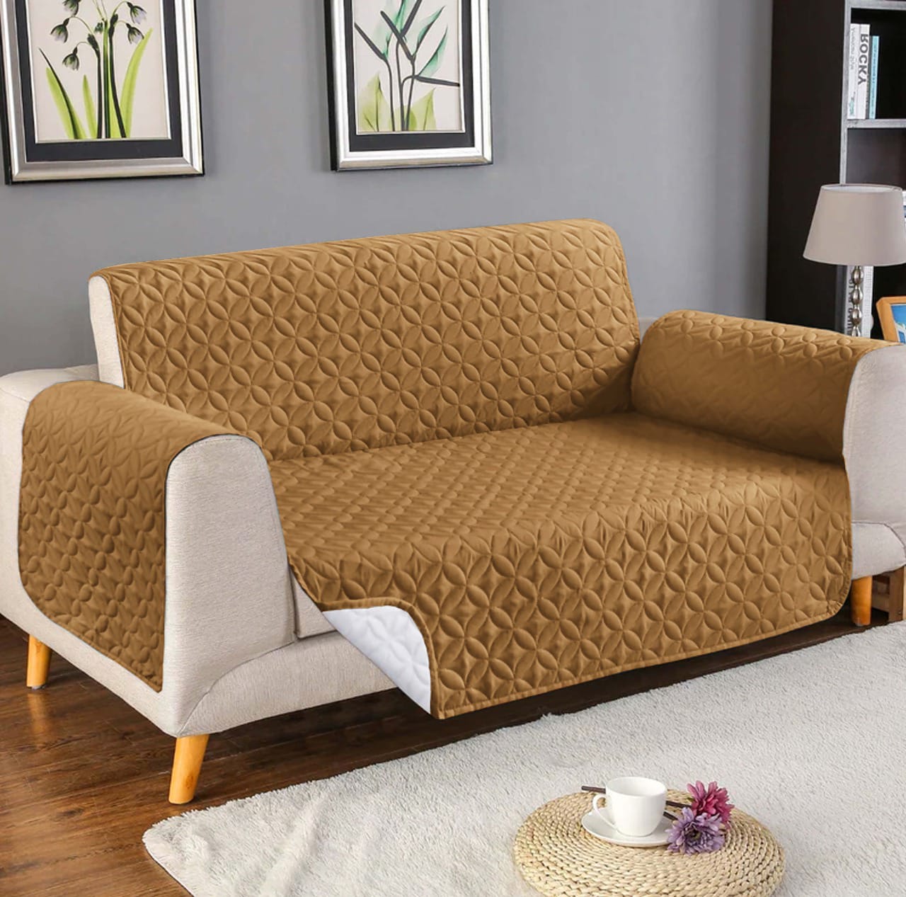 Ultrasonic Sofa Cover - Copper Brown