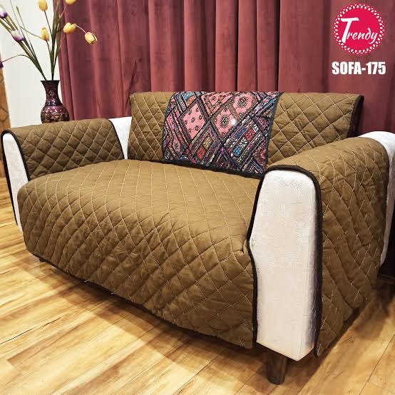 Quilted Sofa Cover - Copper